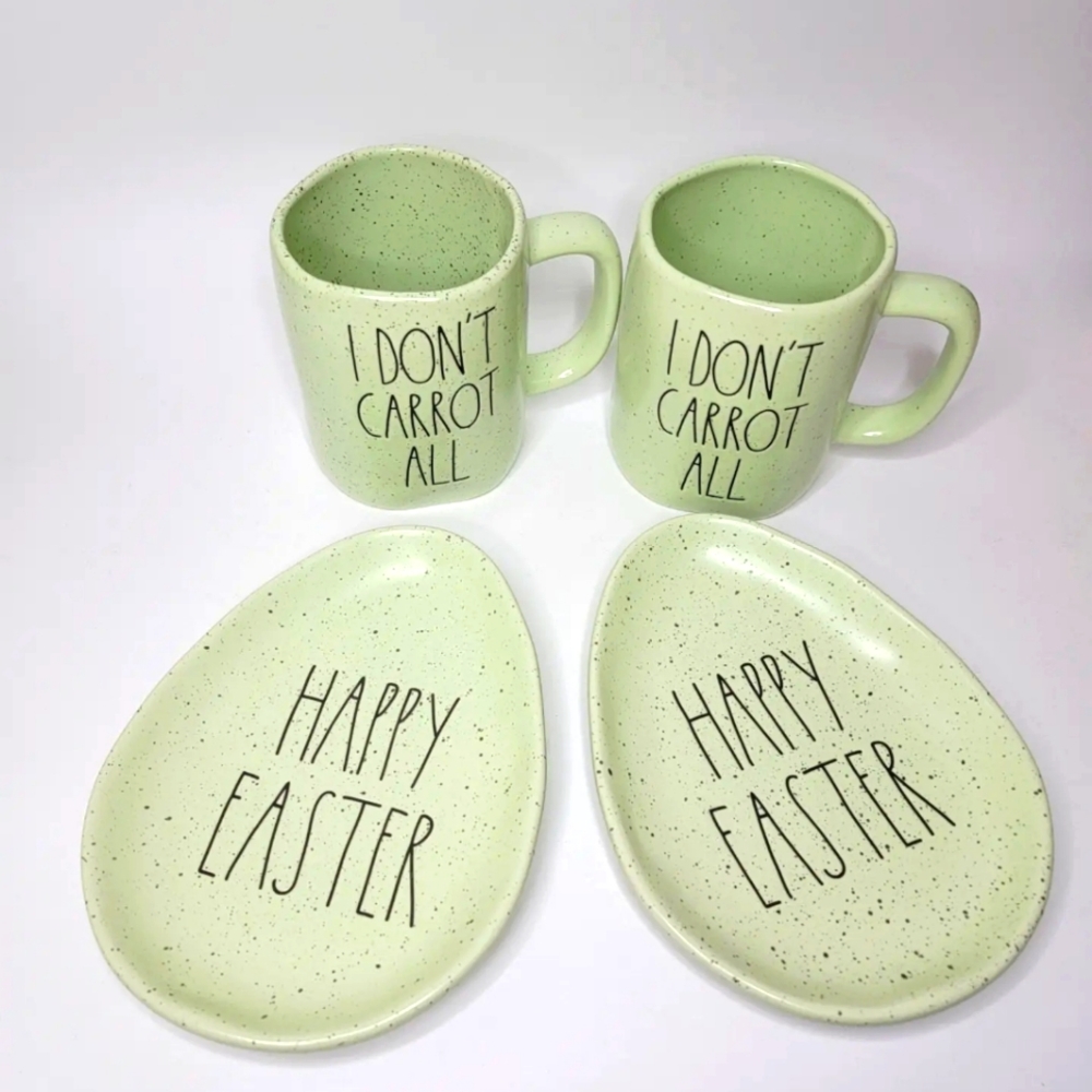 Bundle Rae Dunn Artisan Collection by Magenta Mint Green/Speckled Mug an…